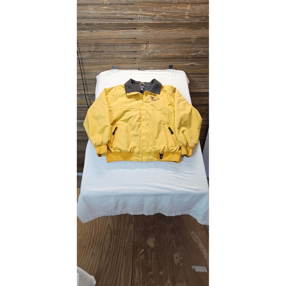 White Sierra Mens XL Yellow Tigers Nylon Fleece Lined Full Zip Jacket